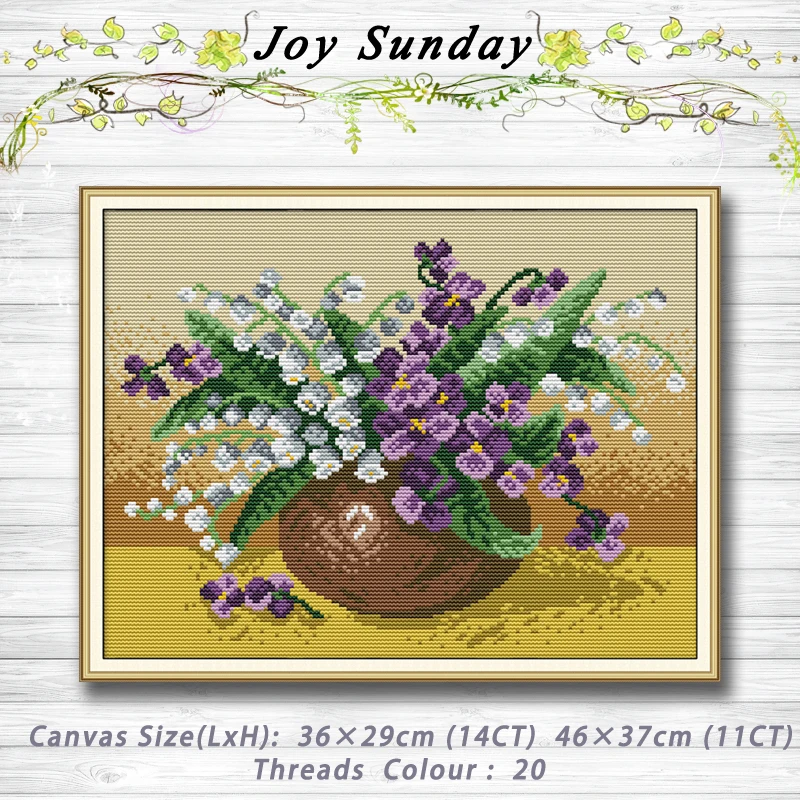 Цветочная ваза Lily of the valley dmc 14CT 11CT Набор для вышивки крестиком наборы рукоделия