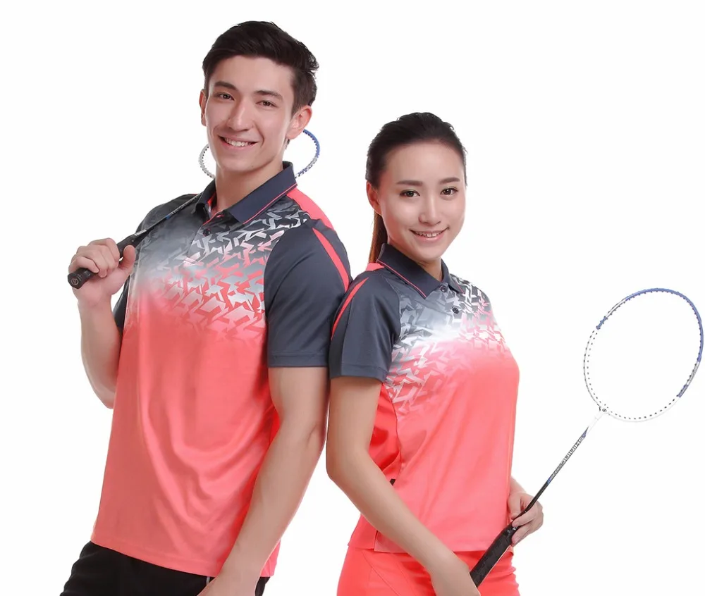 

2017 Running Sportswear Quick Dry breathable badminton shirt,Women/Men table tennis clothes team game short sleeve POLO T Shirts