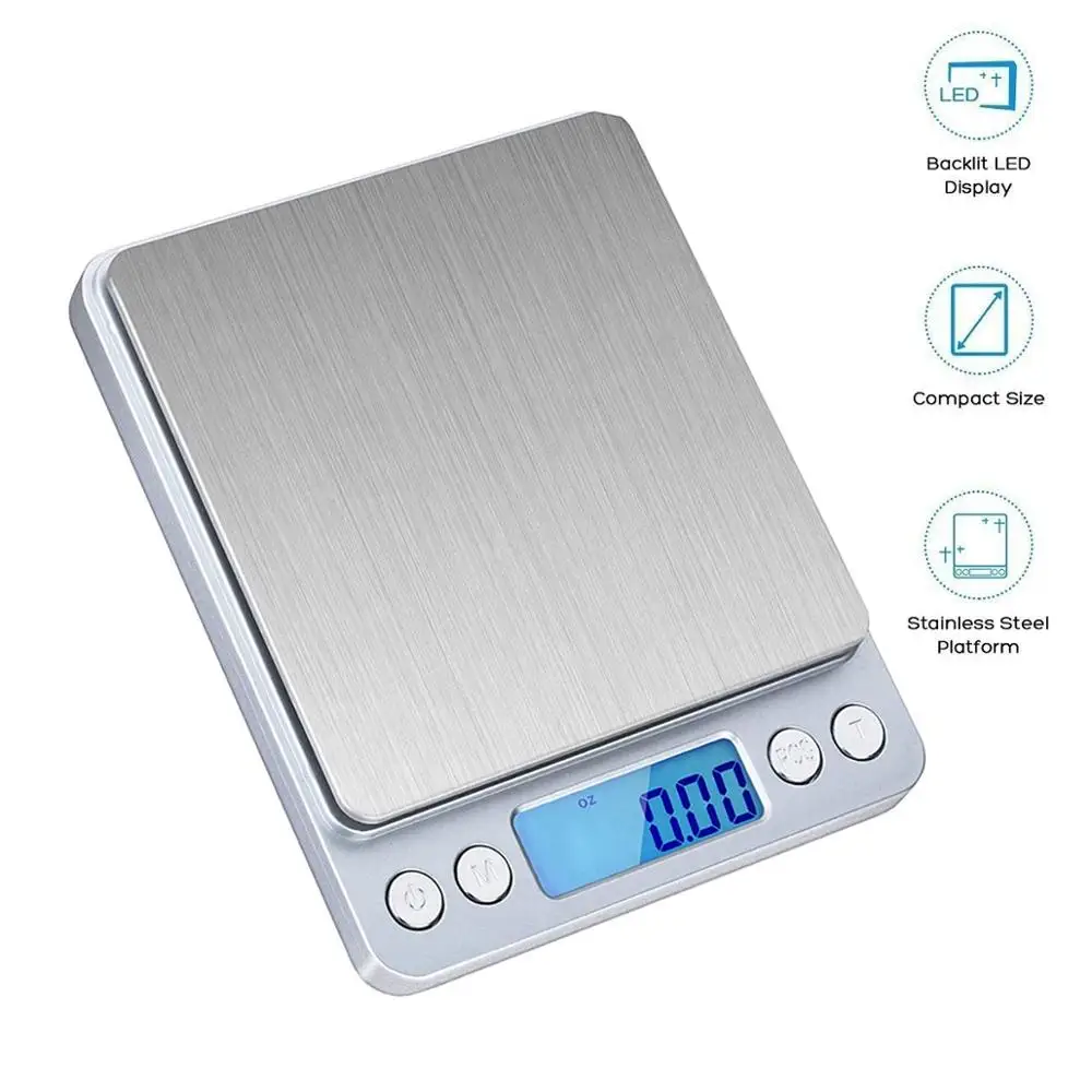 

Digital Kitchen Scale with Back-Lit LCD Display 3000g/ 0.01g Mini Pocket Jewelry Scale with Tare PCS Functions