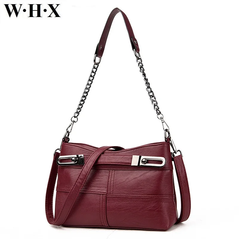 WHX Fashion Casual Style Women Designers Tote Bag Silver Chain Shoulder