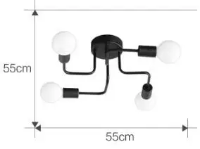 Современный Железный промышленный окрашенный скандинавский потолочный светильник E27 Plafonnier светодиодный потолочный светильник для гостиной спальни Кабинета бара - Цвет корпуса: 4 lights