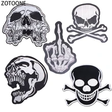 ZOTOONE Punk Skull Patches for Clothing Simple Style Diy Large Back Stickers Sewing on Clothes Badges Applications for Jackets E