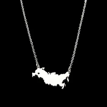 

Wholesale Stainless Steel Russian Federation Necklace Russia Map Necklace For Women Geometric Heart Necklace Custom Jewelery