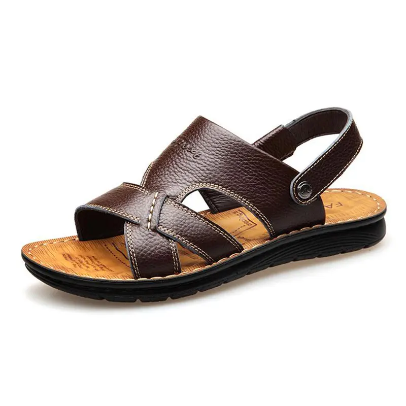 Tangnest NEW 2018 Men's Gladiator Sandals Classic Split Leather Slip-on Sandals Men Casual Beach Slippers Men Summer Shoes Tangnest NEW 2018 Men's Gladiator Sandals Classic Split Leather Slip-on Sandals Men Casual Beach Slippers Men Summer Shoes