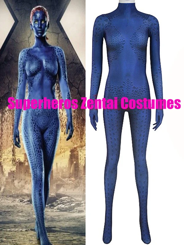 Маскарадный костюм Mystique из спандекса для Хэллоуина мужчин и женщин супергероя