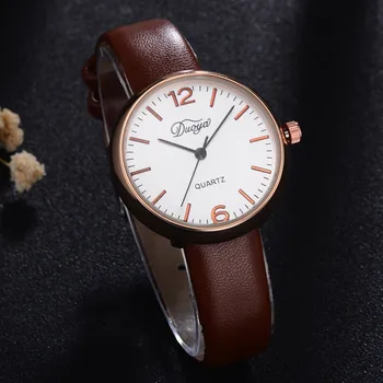 

Duoya Fashion Simple Women Men Couple Watch Leather Buckle Round Analog Pointer Unisex Clock Quartz Wrist Watches zegarek