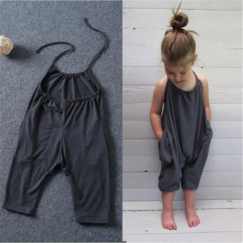 

2016 Girls Overalls Girls Romper Jumpsuit 3-4Y Kids Baby Girls Strap Romper Jumpsuit Harem Pants Trousers Clothes