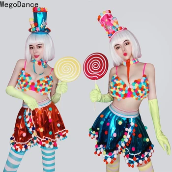 

New Hot Sale Women Ds Performance Dress Party Cute Sexy Gogo Lead Dance Dress Nightclub DJ Female Singer Costume