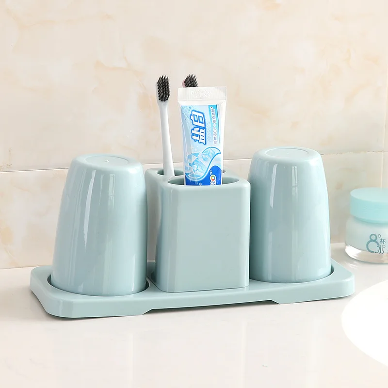 

Creative Simple Toothbrush Toothpaste Holders With Mouthwash Cup Couple CupTooth Paste Holder Bathroom Rack Organizer Stand
