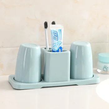 

Creative Simple Toothbrush Toothpaste Holders With Mouthwash Cup Couple CupTooth Paste Holder Bathroom Rack Organizer Stand