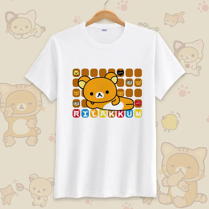 Rilukkuma Bear Повседневная футболка женская унисекс Базовая футболка Harajuku шик стиль Лолита девушки рубашки аниме лето мультфильм топы тройник - Цвет: 6