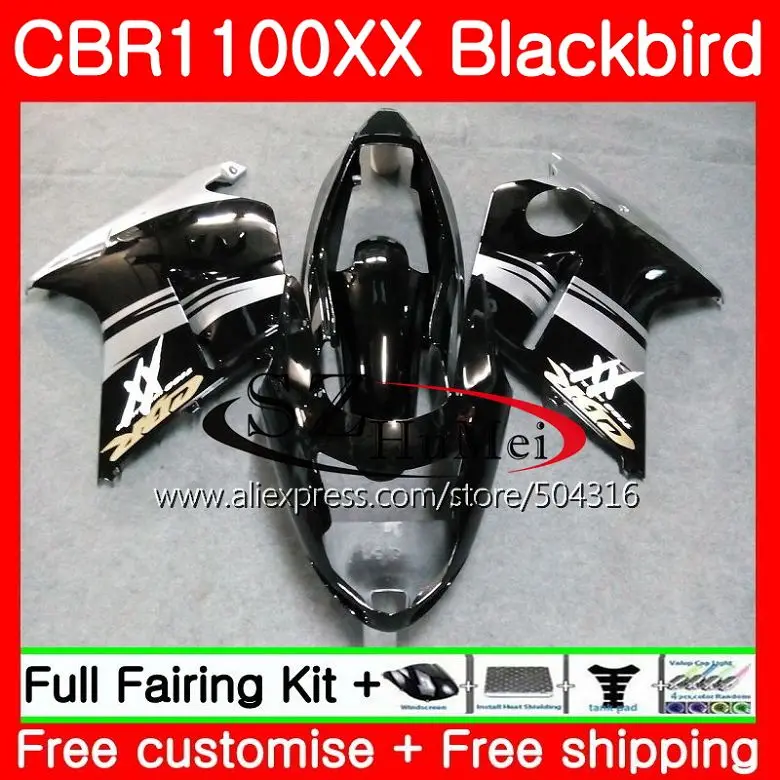 Обтекатели для Honda глянцевый blk CBR1100XX Дрозд CBR1100 XX 1996 1997 1998 1999 2000 2001 63SH22 CBR 1100XX 96 97 98 99 00 01