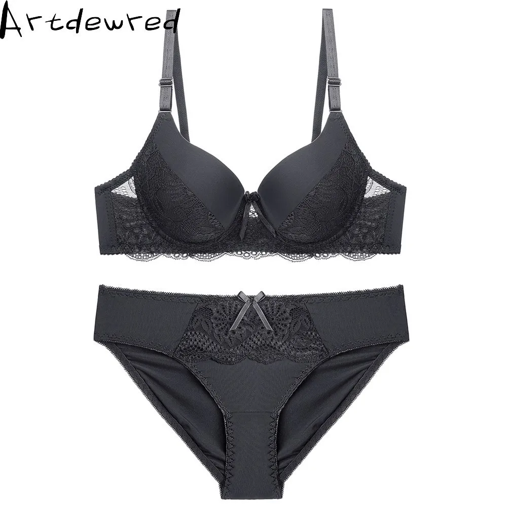 Sexy Lingerie Set Push Up brassiere 3/4 cup Women underwear New Bra and Panties Set Women Embroidery Breathable underwear sets sale