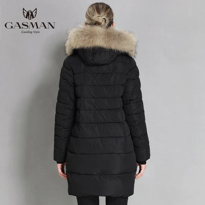 GASMAN 2019 Winter Women Down Jacket Brand Hooded Down Parka For Women Female Overcoat With Natural Fur Collar Plus Size 5XL 6XL