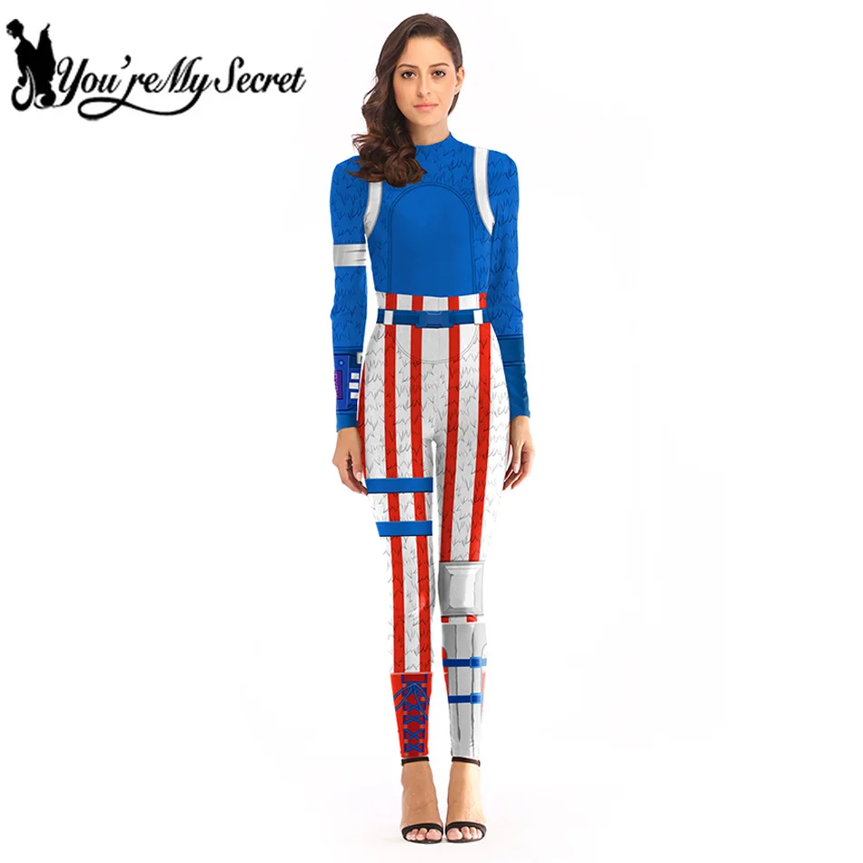 

[Youre MySecret] 2019 Blue Skin Unlocked Battle Merry Marauder Cosplay Costume for Women Sexy Bodysuit Jumpsuit
