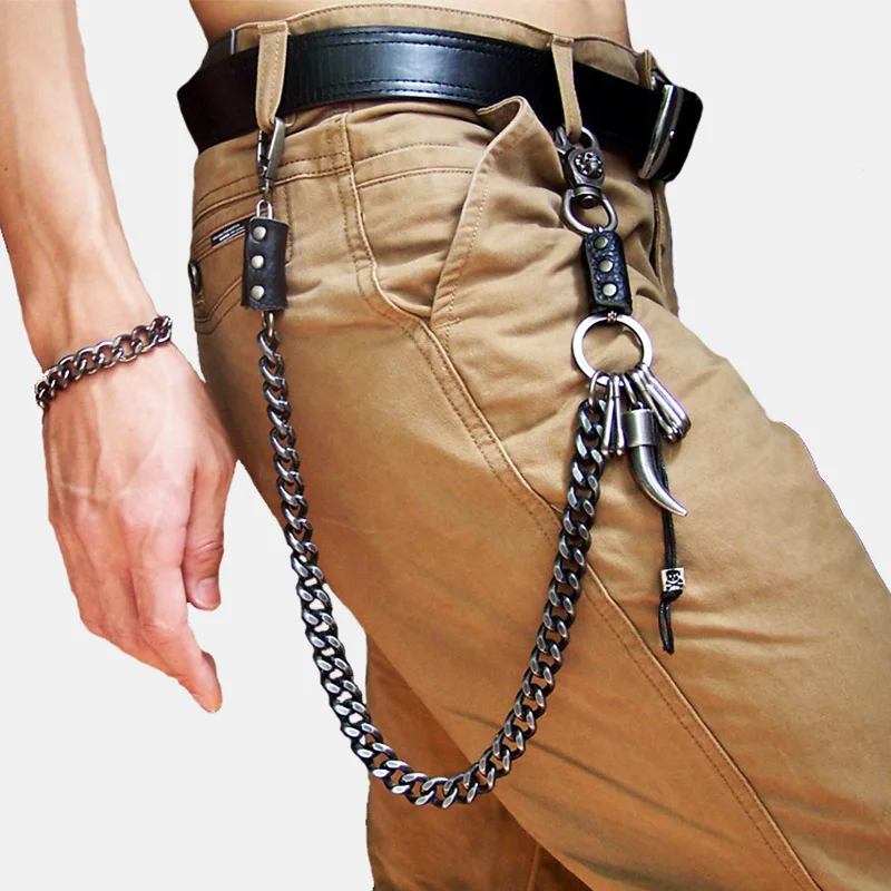 

Hip Hop Rock Punk Metal Pants Chain Men Biker Motorcyle Waist Key Chain Wallet Keychain Trousers Jeans Keyring Jewelry Z40