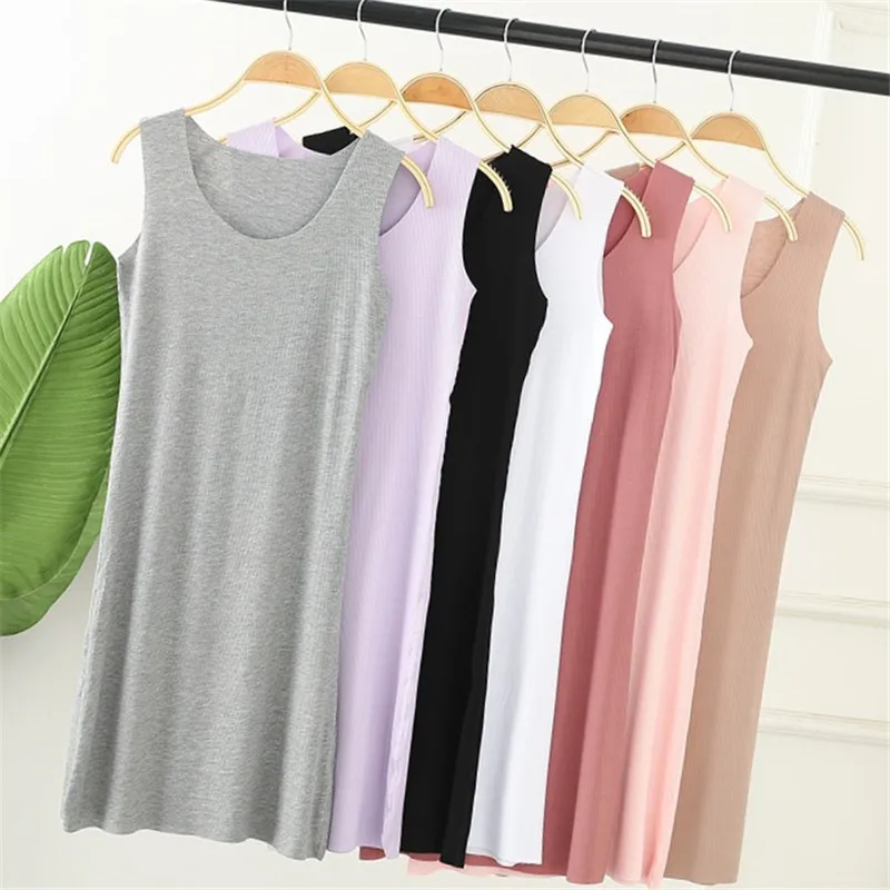 

New korean 2019 Summer sexy seamless vest dress Cool women sleeveless V neck dress fashion elastic summer women dresses PZ1555