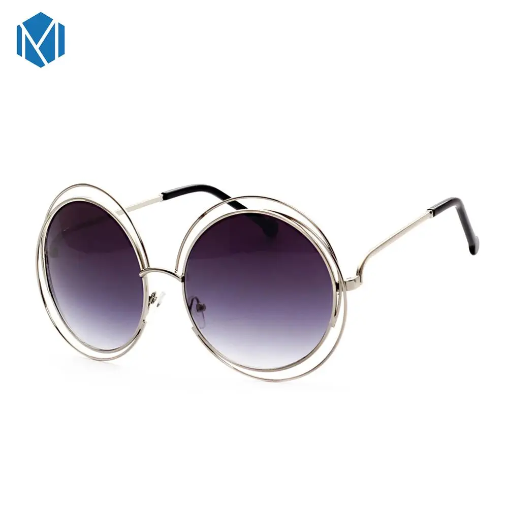 MISM Круглые Солнцезащитные очки больших размеров, женские солнцезащитные очки с металлической оправой, круглые очки, фотохромные очки для вождения - Цвет линз: YJA007D