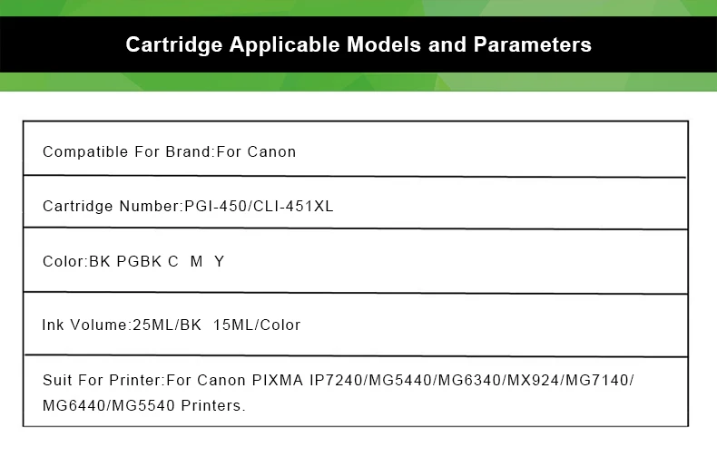 15 шт совместимые картриджи PGI-450 CLI-451 для Canon Pixma IP8740 IP7240 MG5540 IX6840 IX6540 принтер PGI 450 картридж