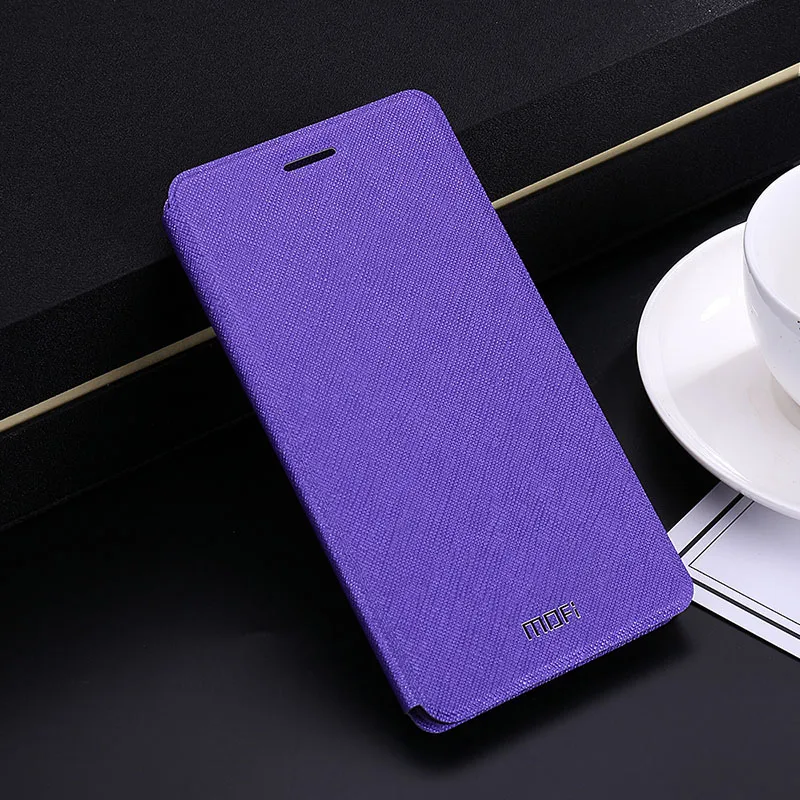 Mofi для Xiaomi Redmi 5 Plus Чехол-книжка, кожаный мягкий силиконовый роскошный чехол для Xiaomi Redmi 5 Plus, жесткий металлический чехол 360 - Цвет: purple