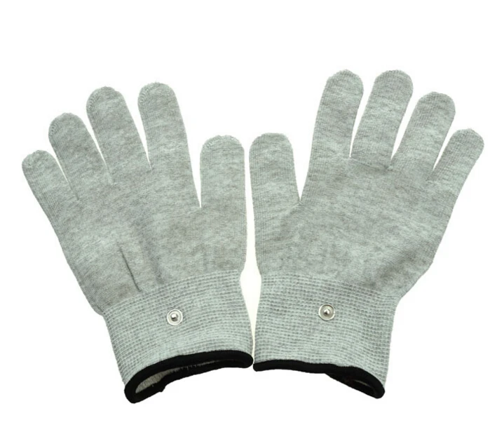 Electrical Shock Fiber Therapy Electrode Gloves Electro Electricity Conductive Stimulation