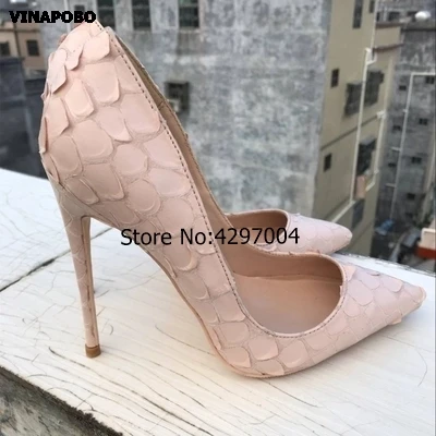 

2019 New Brand Sexy Women Pumps Beige Snake Printed High Heels Pointed Toe High Heel Party Dress Wedding Shoes Woman Size 35-43