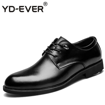

YD-EVER Fashion Men Shoes Genuine Leather Men Dress Shoes Brand Luxury Men's Business Casual Classic Gentleman Shoes Man