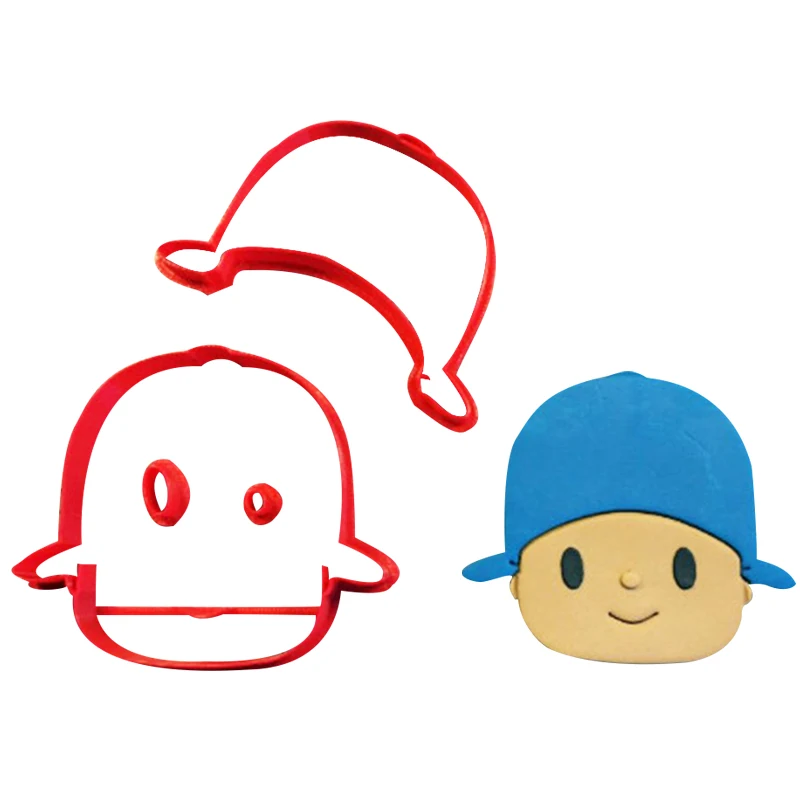 

Cartoon TV Character Cookie Cutters Custom Made 3D Printed Pocoyo Elly Face Pato Fondant Cupcake Top Cutter for Cake Decoration
