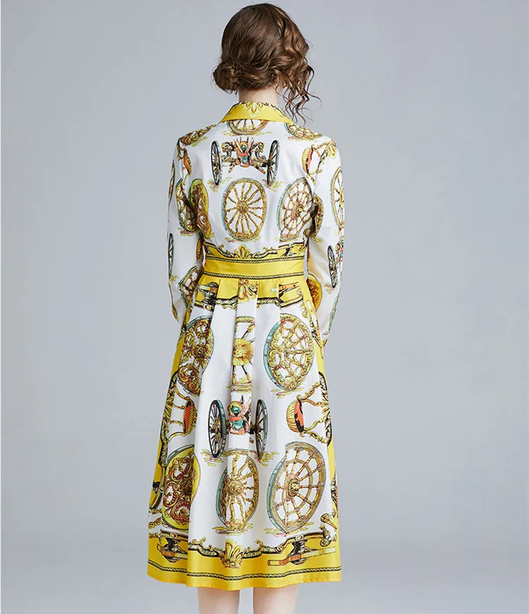 Модное дизайнерское подиумное платье-рубашка, весна-лето, женское платье с длинным рукавом в винтажном стиле, узкое элегантное платье для вечеринок