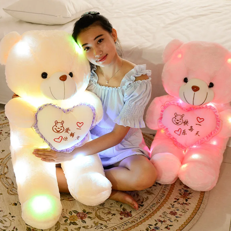 50 см kawaii светильник со светодиодной милый Мишка мягкая животные плюшевые игрушки