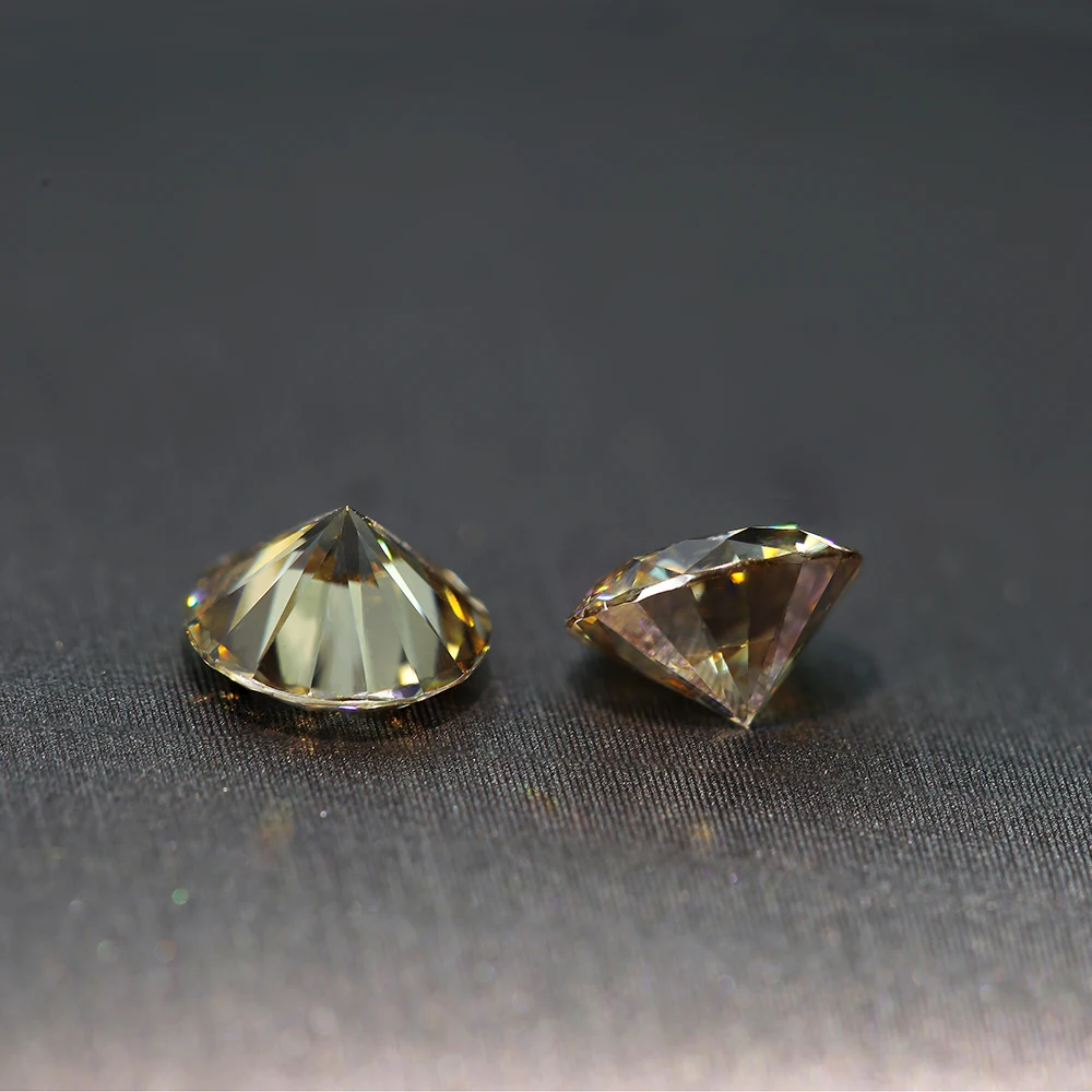 5mm 0.46ct Carat VVS1 Excellent Cut Grade Test Positive Round Cut Yellow Moissanite EF Color Loose Stones Moissanite
