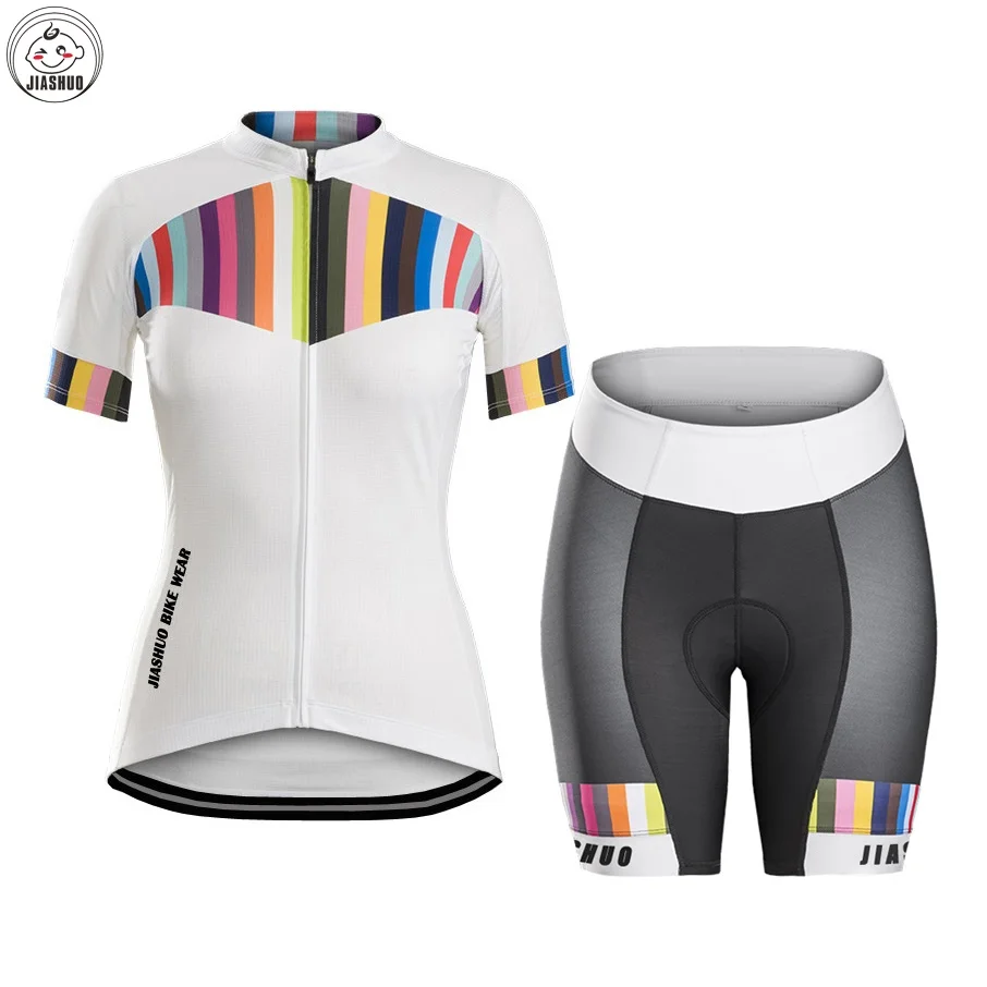 Новая женская Горячая JIASHUO велосипедная горная дорога гоночная командная форма для велосипедистов велосипедные наборы/одежда Джерси/шорты дышащая гелевая накладка - Цвет: SAME TO THE PHOTO