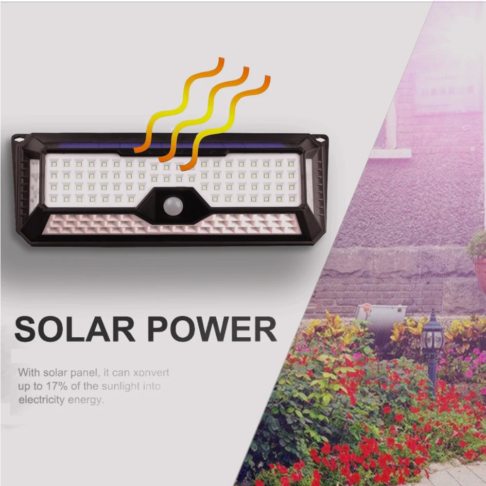 

136/90/118 LED Solar Wall Lamp Motion Sensor PIR LED Solar Path Lights Waterproof IP65 Outdoor Lighting Garden Street Wall Light
