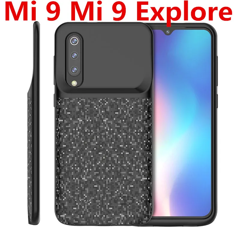 Black for Mi 9 4700 мАч чехол для зарядного устройства для Xiaomi mi 9 SE mi 9 Explore ore перезаряжаемый Расширенный мощный задний противоударный чехол Fundas Bateria - Цвет: Black for Mi 9