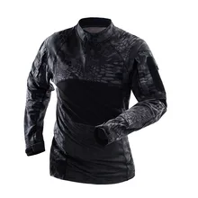 Для мужчин армейская Тактический футболка с длинным рукавом военные камуфляжные военные футболки человек одежда для Airsoft Пейнтбол Охота