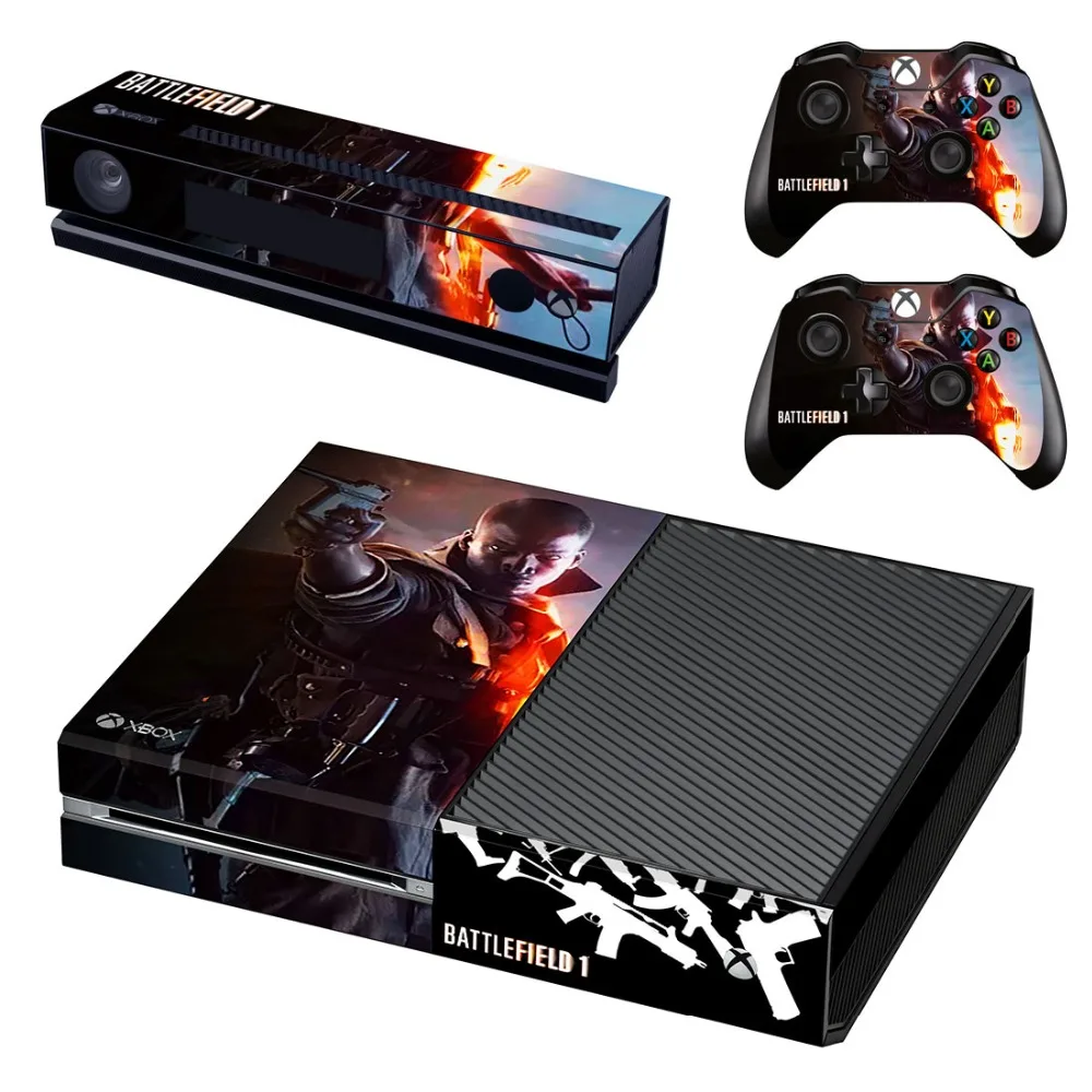 Battlefield 1 Винил кожного покрова Наклейки наклейка для Xbox One консоли и Kinect и 2 контроллера