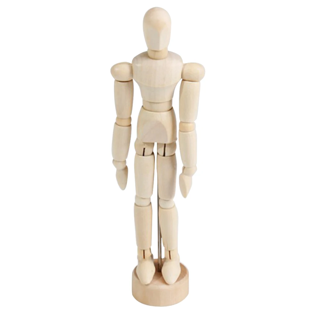 Wood 4.5'' Manikin Articulated Mannequin With Flexible Body - Perfect Unpainted Unisex Human Model