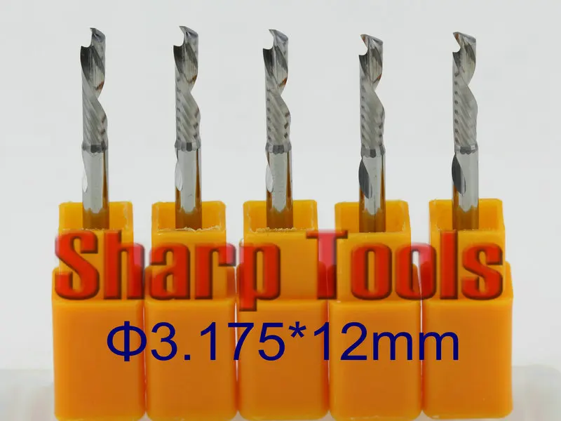 

3.175x12mm Up & Down CUT Single Flute End Mill Solid Carbide Tungsten Tools, CNC wood router bit, Acrylic Cutting Tools CNC Mill
