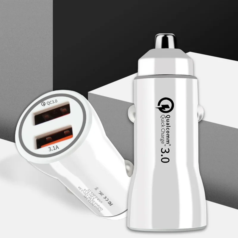 Быстрый автомобиль Зарядное устройство 3,0 9 V/2A 2 USB FCP быстро Зарядное устройство Smart Auto светодиодный адаптер для Huawei Mate 9 10 Pro P9 P10 P20 Lite Honor 8 9 10