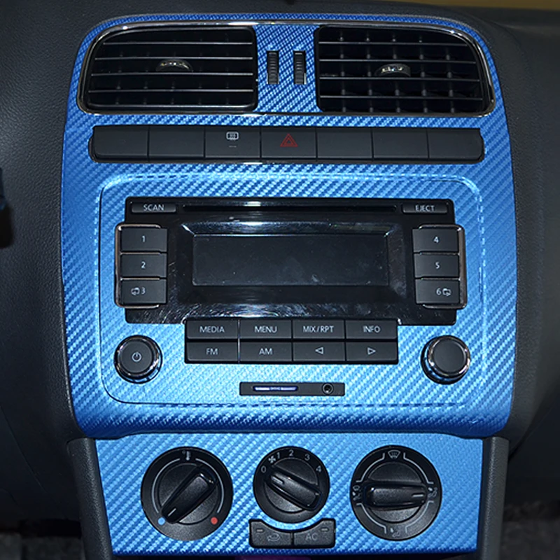 

Car-Styling New Car Interior Center Console Color Change Carbon Fiber Molding Sticker Decals For VW Polo 2013-2015
