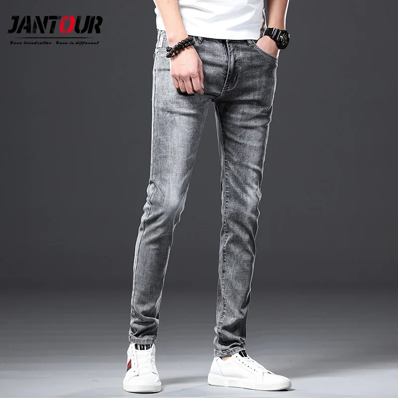 

Jantour Brand 2019 New Summer Spring Jeans Men Brand Clothing Side Denim Jeans Men Fashion Quality Stretch Pants Jeans Male