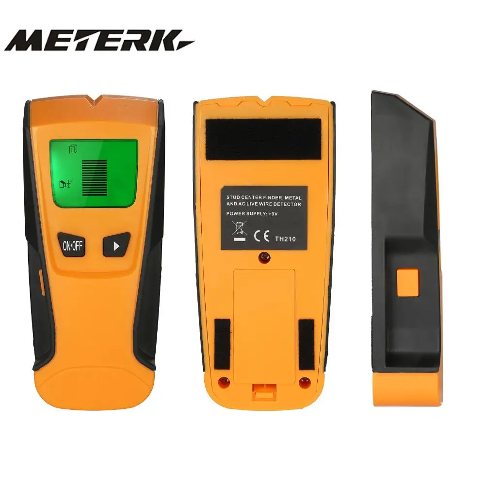 Meterk 3 в 1 pinpointer металлодетекторы Стад центр поиск металла и AC живой провод детектор настенный сканер Золотой искатель