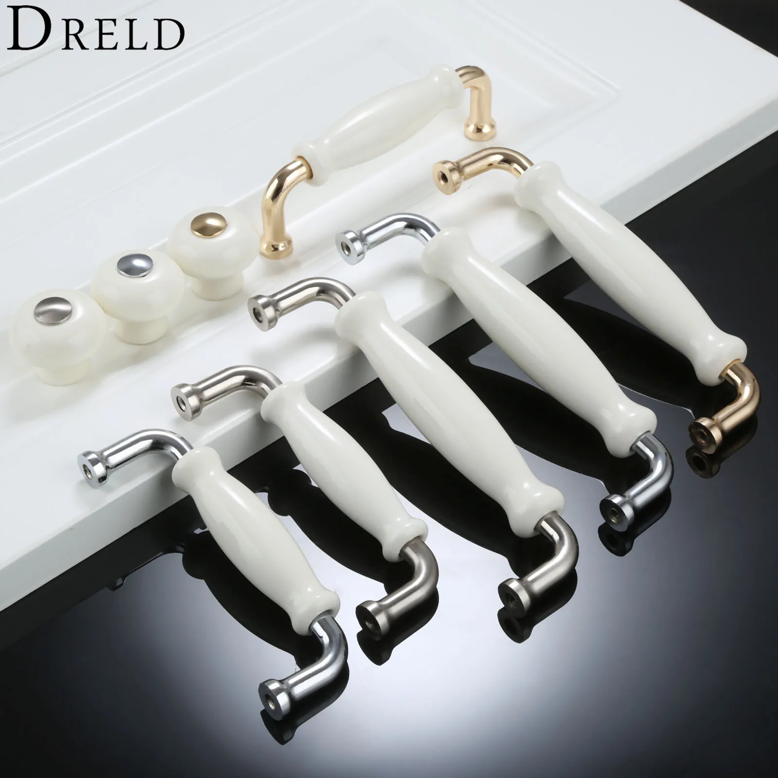 DRELD الأثاث العتيق مقابض السيراميك المقابض ل ادراج التخزين للمطبخ مجلس الوزراء مقبض الباب درج سحب أثاث