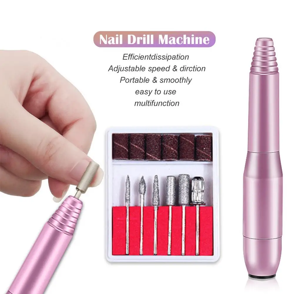 Electric Nail Drill Bit Portable Nail Drill Machine Pen Nail File Manicure Pedicure Kit Grinder For Nail Polishing