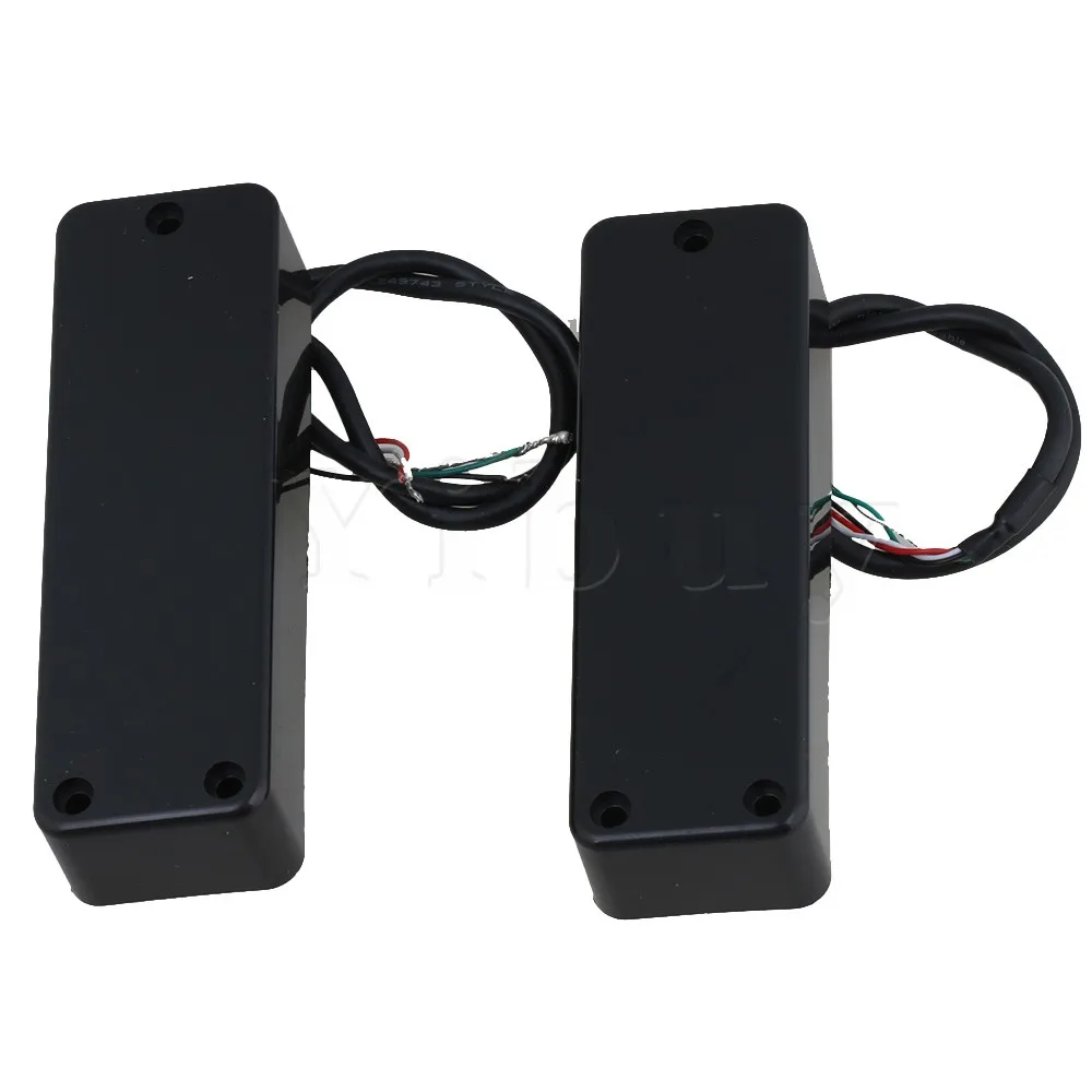 

Yibuy 12K Black Ceramic Magnets Humbucker Closed Neck Pickups and Bridge Pickups for 4 String Bass Guitar Pack of 2