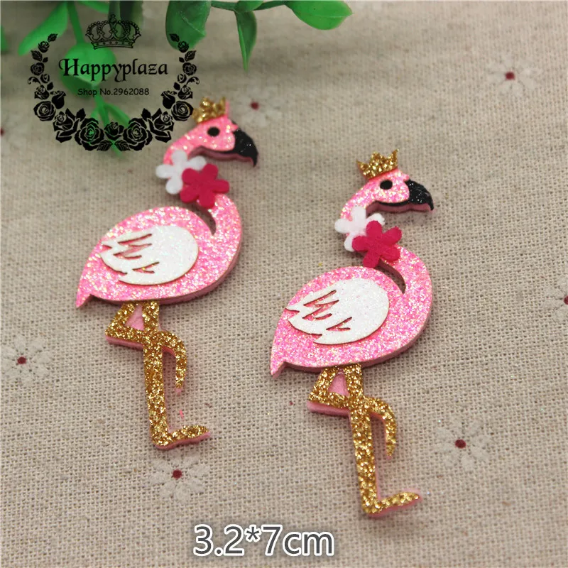 

5pcs Lovely Non-woven Fabric Animal Pink Flamingo Applique Patches Accessories DIY Craft Scrapbooking,3.2*7cm