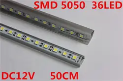 5 шт./лот 5050 бар свет белый теплый белый 36LED/0.5 м SMD кабинет Светодиодные Жесткая Газа DC 12 В витрина LED Жесткий полосы