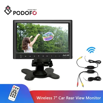 

Podofo Wireless 7" Car Rear View Monitor + Mini Night Vision Backup Reverse Camera Kits For RV Truck Trailer Bus Reversing Kit