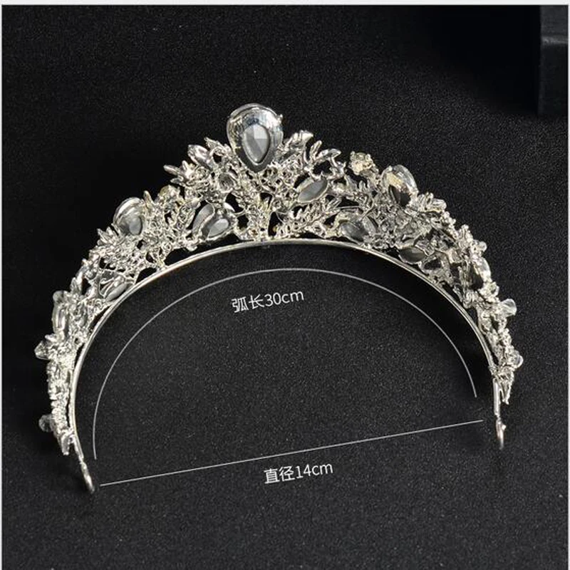 Дизайн в стиле барокко роскошные четко кристалл AB свадебная корона диадемы Серебряная диадема, тиара для Для женщин свадебные аксессуары для волос