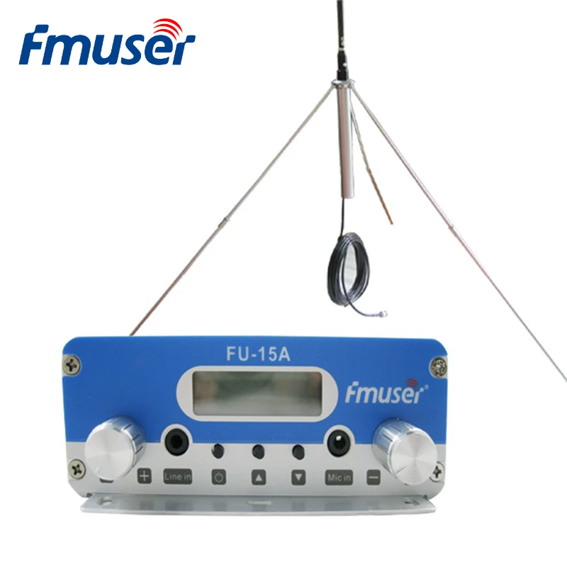 FM трансмиттер FMUSER FU 15A 15 Вт + комплект антенн GP100 для вождения в кинотеатре церкви